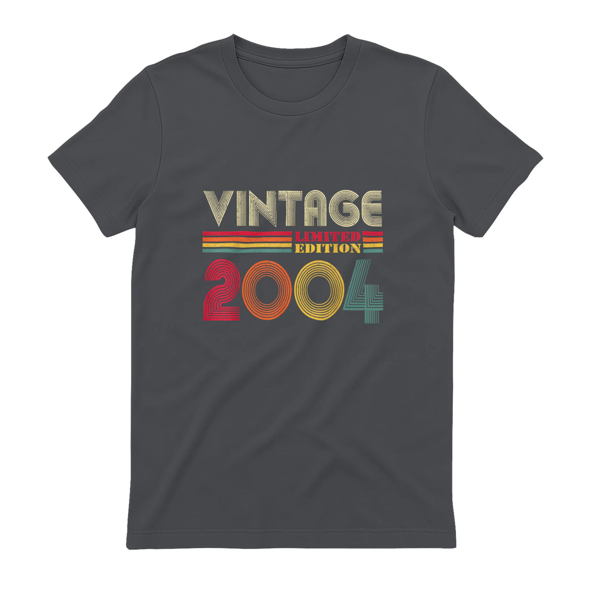 Vintage Twentieth Birthday Gift T-Shirt in Charcoal - back view