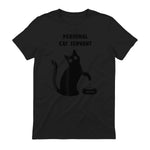 Personal Cat Servant Shirt Funny Black Cat Lover Gift in Black - back view