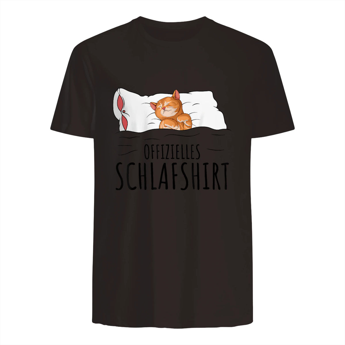 Süße Katzen & Haustier Geschenkideen Offizielles Schlafshirt Katze Schlafanzug Katzen in Dark Chocolate - back view