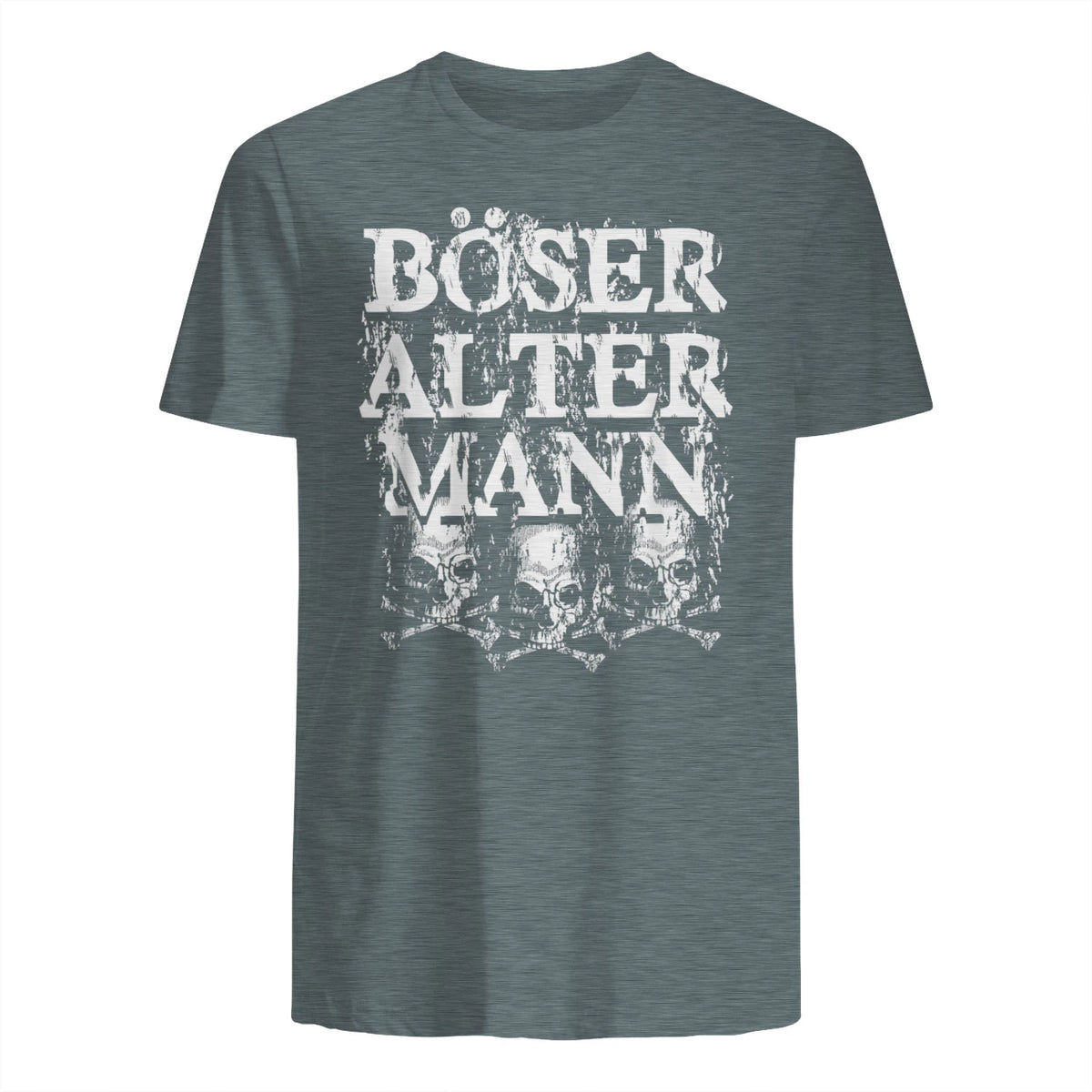 Opa & Großvater Männer Geschenke Vintage Totenkopf Schwarz, S Herren, Halbarm, in Dark Heather - back view