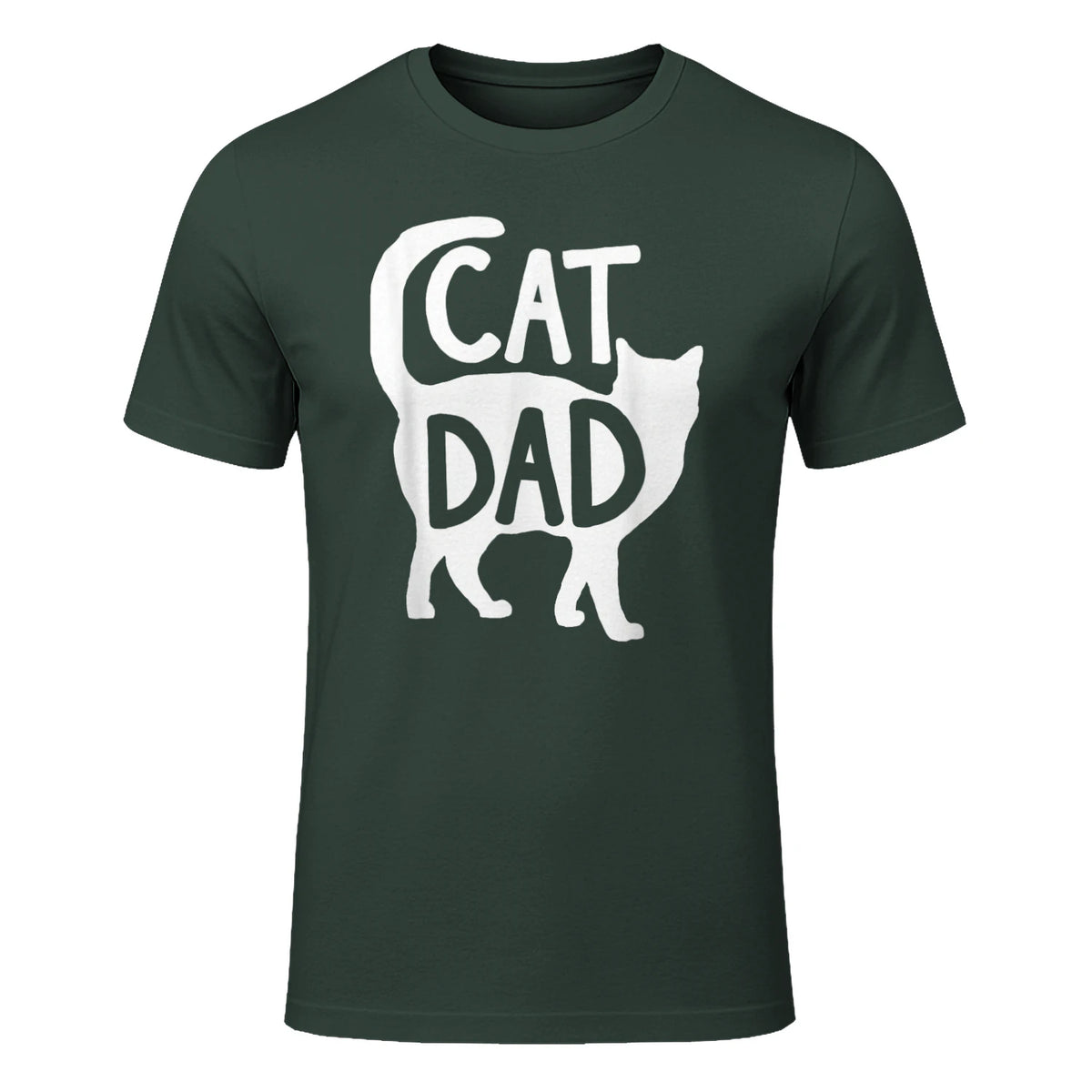 Best Cat Dad Fathers Day Men Kitty Daddy Papa Christmas Meow in Forest Green - front view
