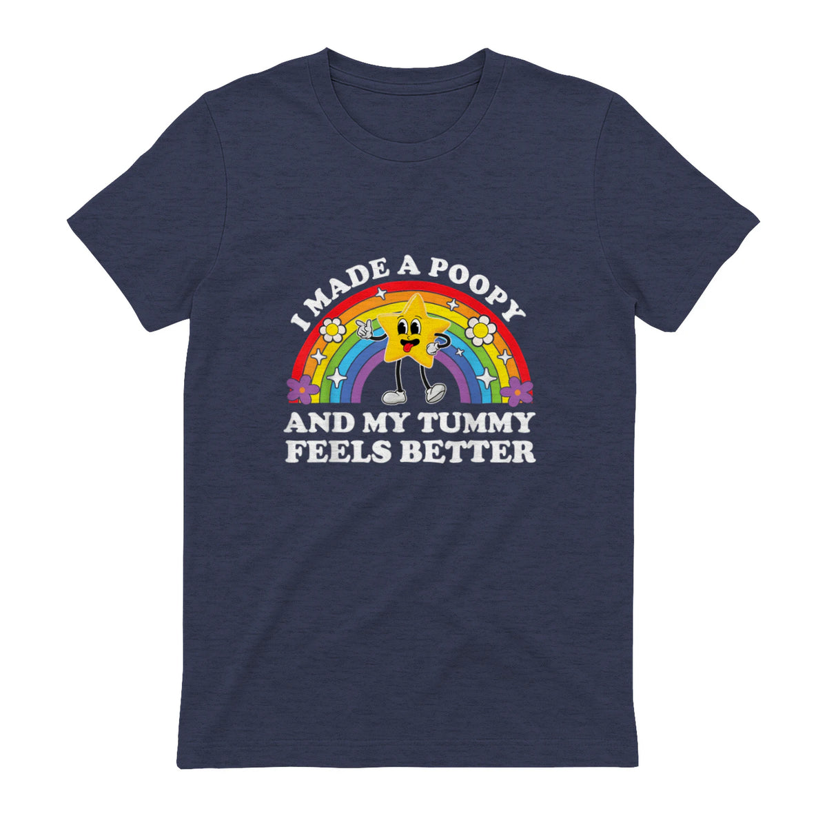 I Made A Poopy Funny Inappropriate Vacation Swap Adult T-Shirt in Heather Navy - back view