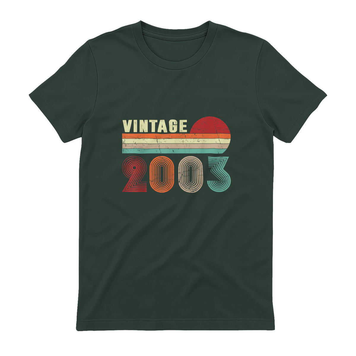 Vintage Twenty-Second Birthday T-Shirt in Forest Green - back view
