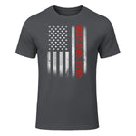 Best Dad Ever With US American Flag Gift For Father's Day in Charcoal - front view