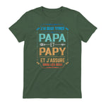 Deux Papa J'Ai et Papy Titres Grand Père in Military Green - back view