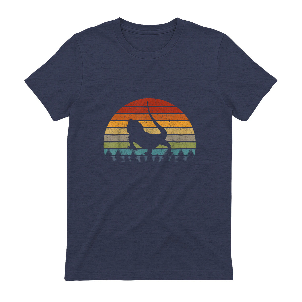 Dragon barbu - Graphique rétro - Lover vintage in Heather Navy - back view
