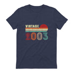 Vintage Twenty-Second Birthday T-Shirt in Heather Navy - back view