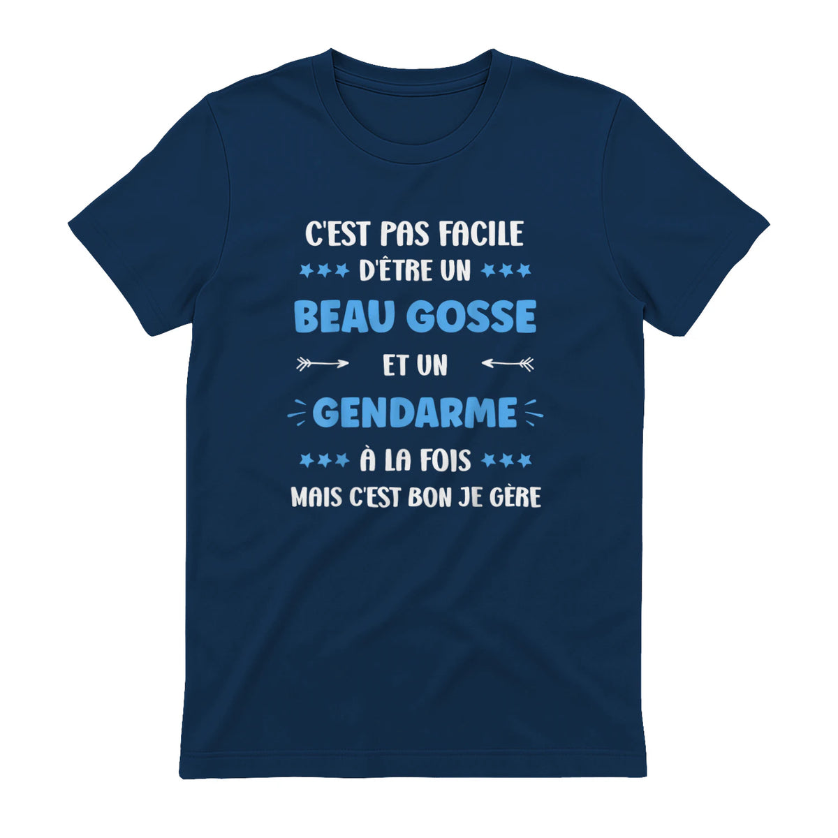 Départ Métier Super Gendarme Humour Beau Gosse Gendarme in Navy - back view