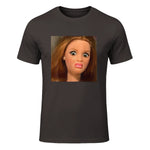 Funny Doll Face Meme Expression Hilarious Sarcastic in Dark Chocolate - front view