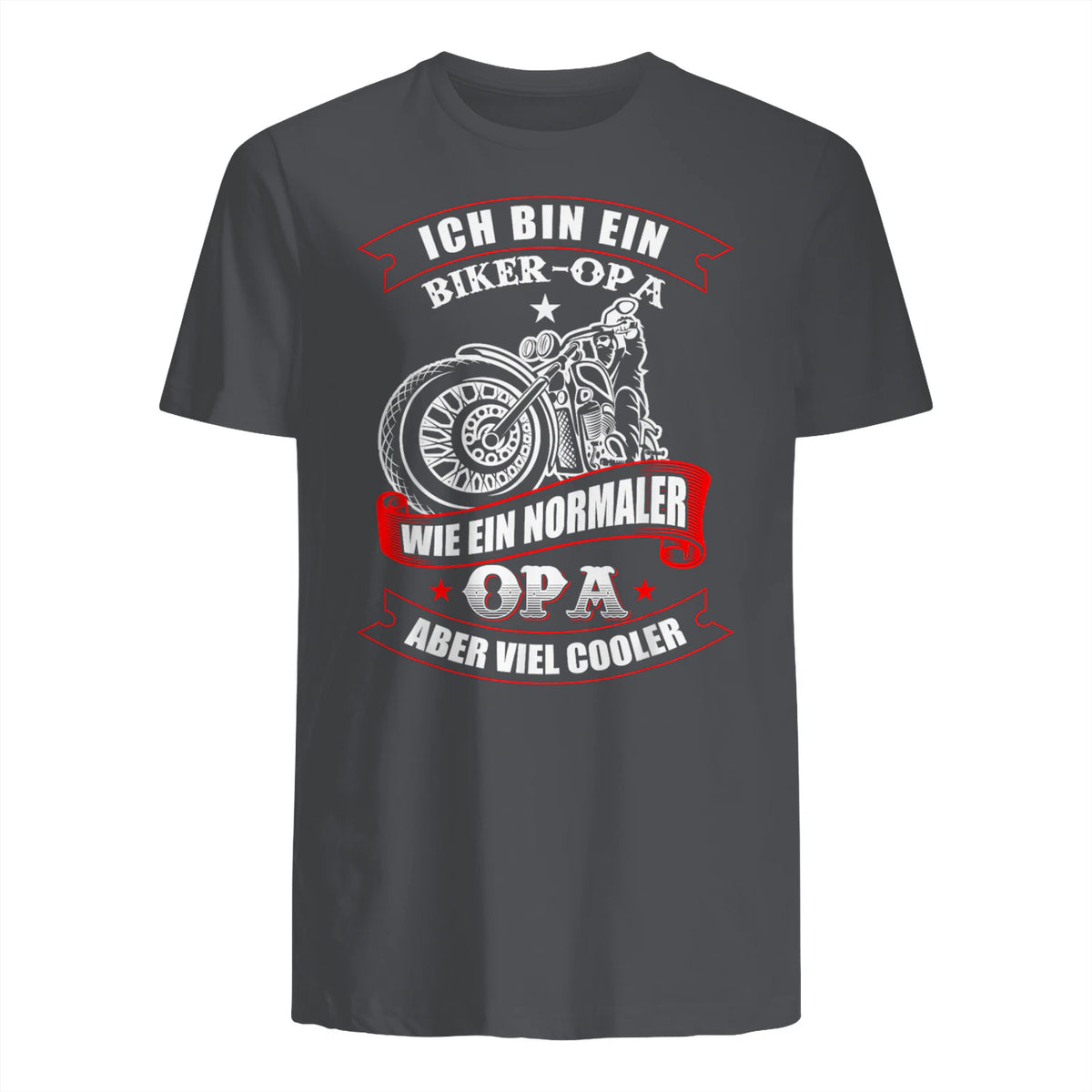 Biker-Opa wie normaler Opa Aber viel Cooler - Motorrad Shirt in Charcoal - back view