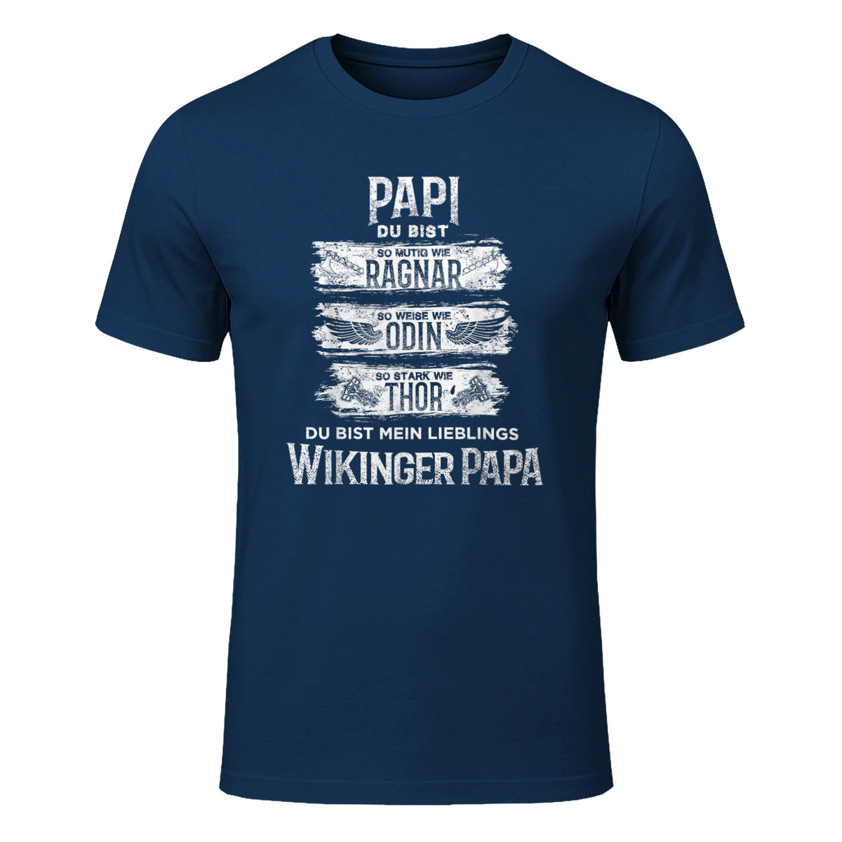 Wikinger Papa Vater Ragnar Thor Odin in Navy - front view