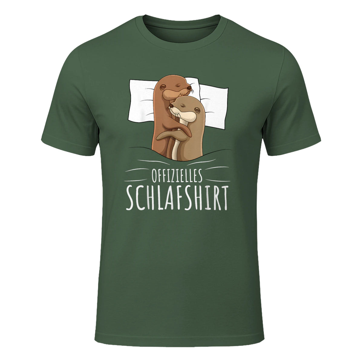 Offizielles Schlafshirt Otter Schlafanzug Seeotter in Military Green - front view