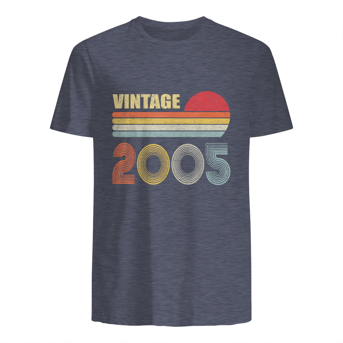 Vintage Nineteenth Birthday T-Shirt in Heather Navy - back view