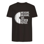 Funny Dad Shirt Measure Cut Swear Handyman Father Day Tshirt in Dark Chocolate - back view