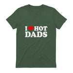 I Love I Heart Hot Dads Shirt in Military Green - back view