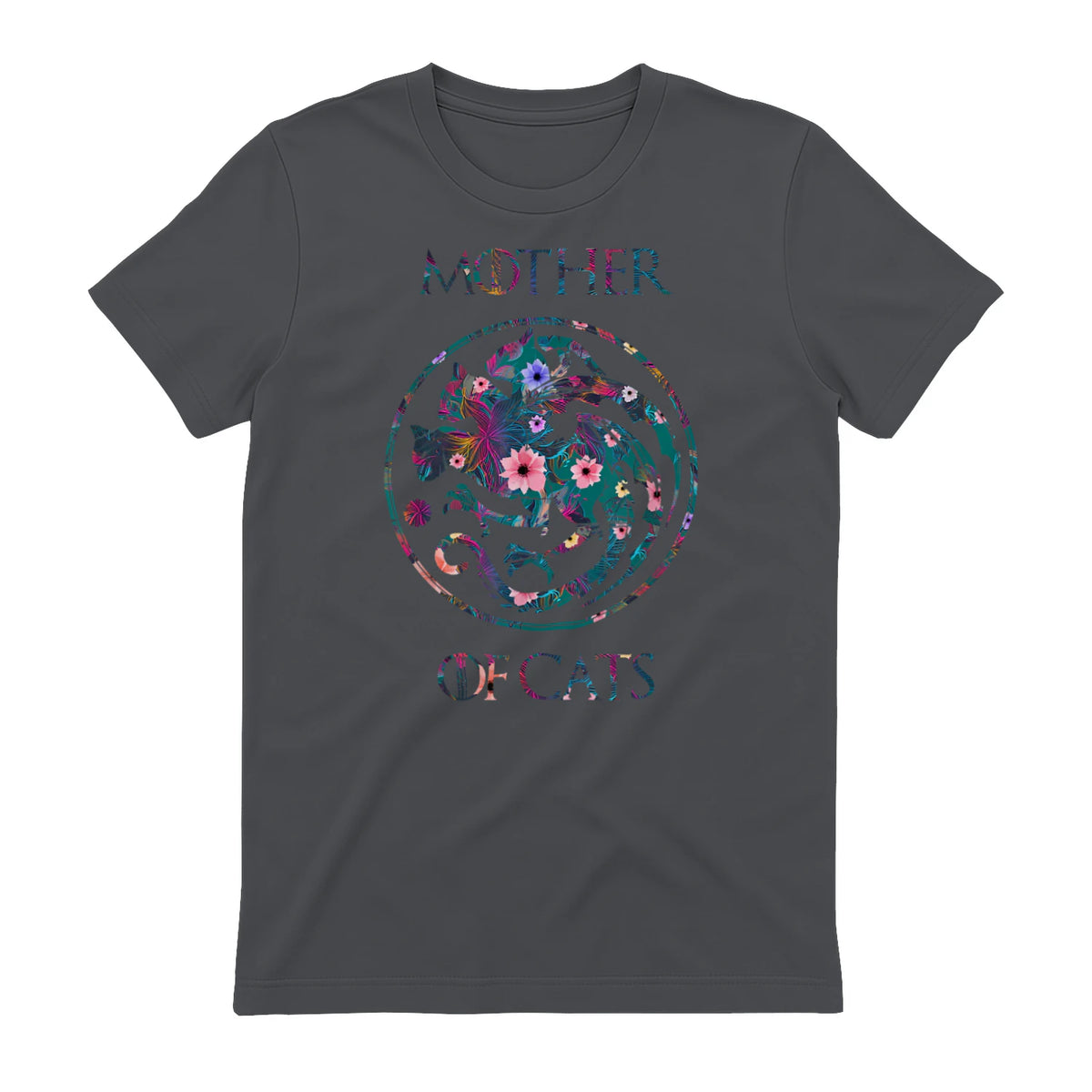 Mother of Cats Shirt T-Shirt in Charcoal - back view