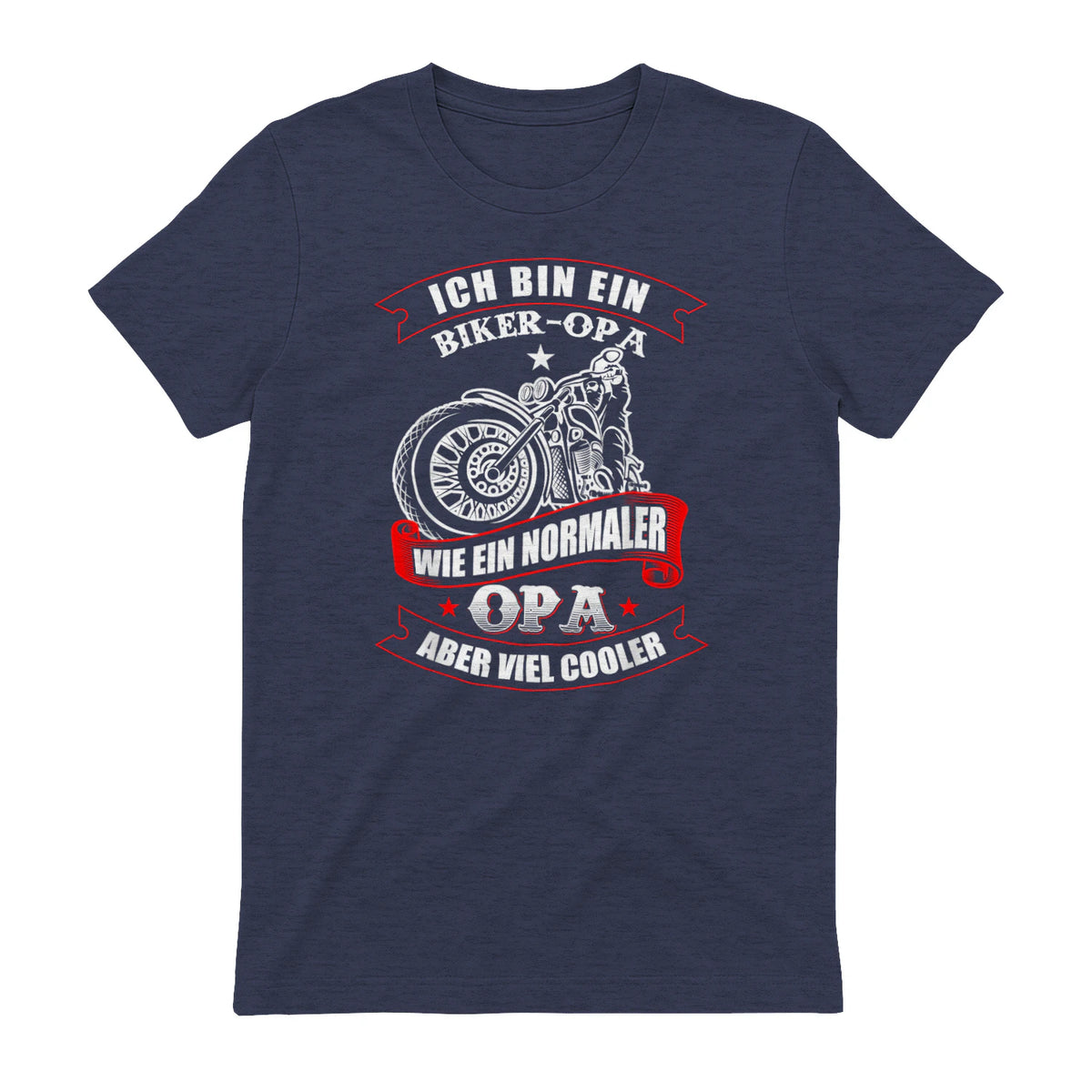 Biker-Opa wie normaler Opa Aber viel Cooler - Motorrad Shirt in Heather Navy - back view