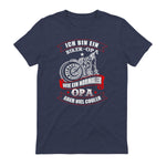 Biker-Opa wie normaler Opa Aber viel Cooler - Motorrad Shirt in Heather Navy - back view