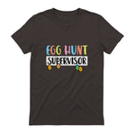 Easter Egg Hunt Supervisor Funny Mom Dad Men Women Kids T-Shirt in Dark Chocolate - back view