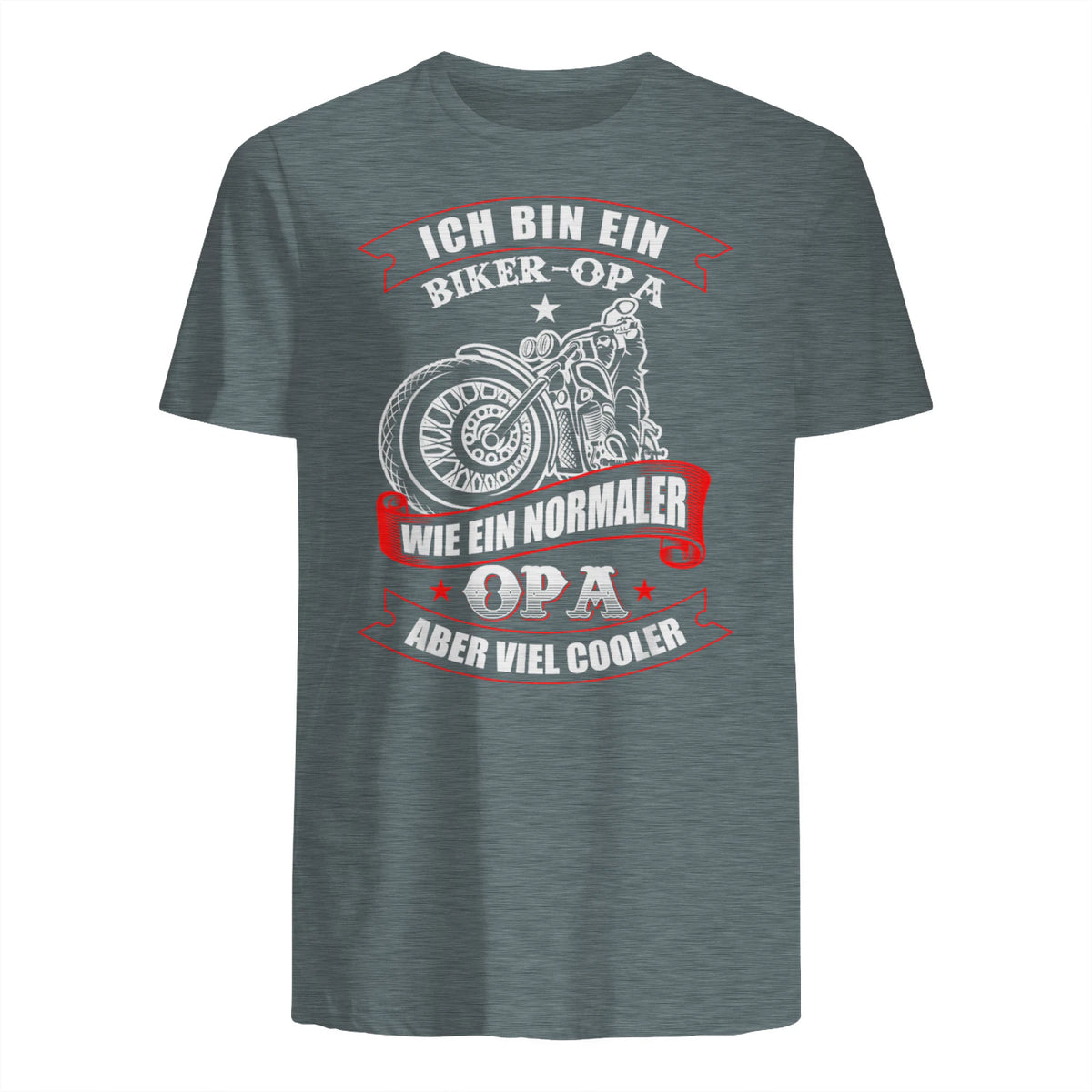 Biker-Opa wie normaler Opa Aber viel Cooler - Motorrad Shirt in Dark Heather - back view