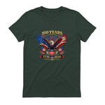 American Independence Day Anniversary T-Shirt in Forest Green - back view