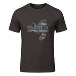 Dirt Bike American Flag T-Shirt Motocross Enduro Shirt T-Shirt in Dark Chocolate - front view