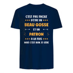 Départ Métier Super Patron Humour Beau Gosse Patron in Navy - back view