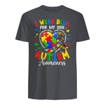 I Wear Blue for My Son Autism Awareness for Women Autism Mom in Charcoal - back view