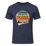 Vatertag Retro - The Man The Myth The Legend Papa in Heather Navy - front view
