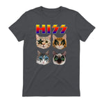 Funny Cat Hiss Rock and Roll For Cat Lover, Cat Dad, Cat mom T-Shirt in Charcoal - back view