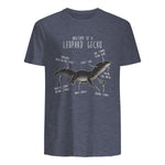 Black Night Leopard Gecko Lézard Reptile Anatomie drôle animal de compagnie in Heather Navy - back view