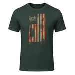 Lamb of God Pure American Metal Flag T-Shirt in Forest Green - front view