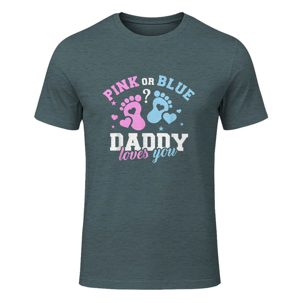 Gender Reveal Daddy dad in Dark Heather - front view