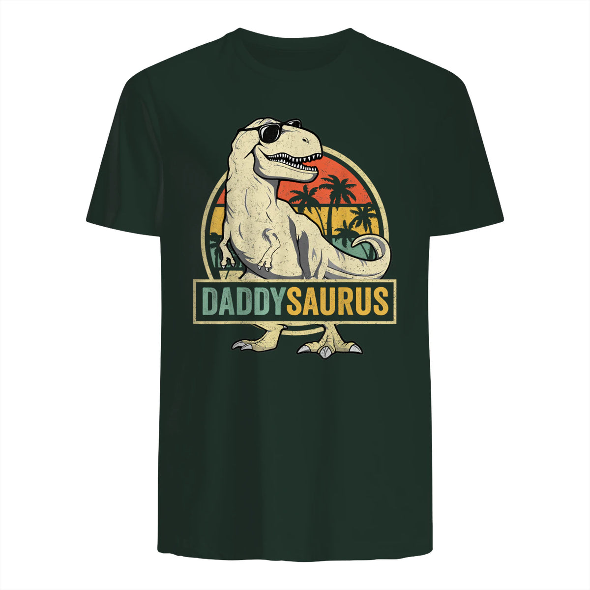 Daddysaurus T Rex Dinosaur Daddy Saurus Family Matching in Forest Green - back view