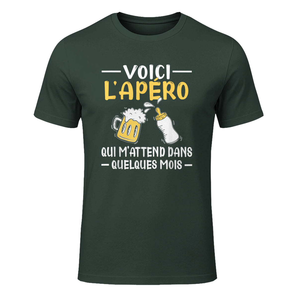 Annonce Grossesse Papa Originale Apéro Drôle Futur Papa in Forest Green - front view