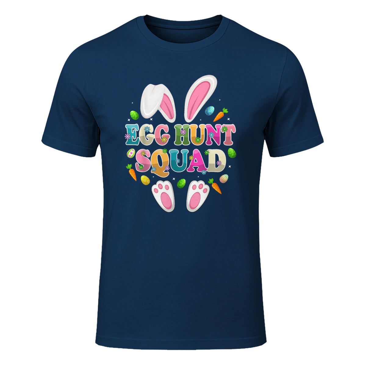 Egg Hunt Squad Bunny Happy Easter Day in Navy - front view