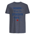 Demande en Mariage Originale Maman Veux-tu épouser Papa in Heather Navy - back view