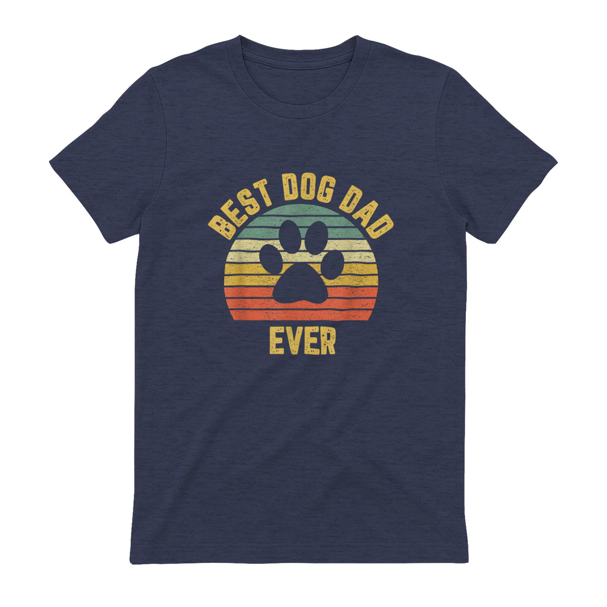 Vintage Dog Dad Cool Father's Day Gift Retro in Heather Navy - back view