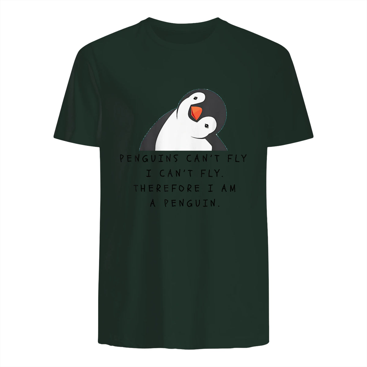 Funny Penguins T-shirt Woman Man Children Gift in Forest Green - back view