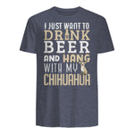 Drôle fête des pères amoureux des chiens Chihuahua Papa Shirt in Heather Navy - back view