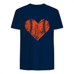US State San Francisco Baseball Vintage Heart T-Shirt in Navy - back view