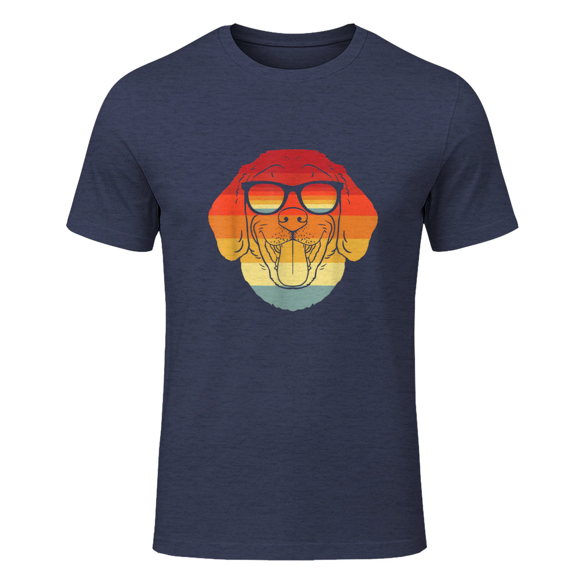 Cool Beagle Propriétaire Amoureux des chiens Rétro Vintage in Heather Navy - front view