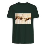 Creation of Adam Michelangelo Die Erschaffung Adams Kunst in Forest Green - back view