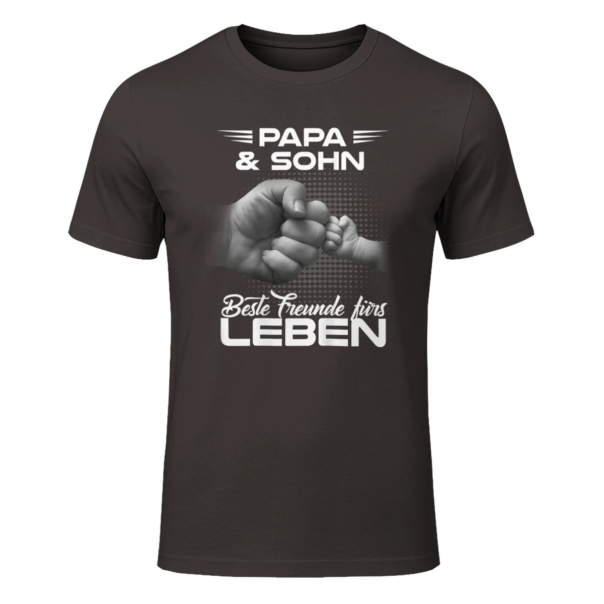 Papa & Sohn Beste Freunde Fürs Leben Vatertag Partnerlook in Dark Chocolate - front view