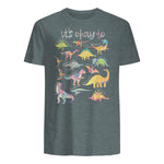 Autism Awareness It's Okay to Be Different Funny Dinosaur in Dark Heather - back view