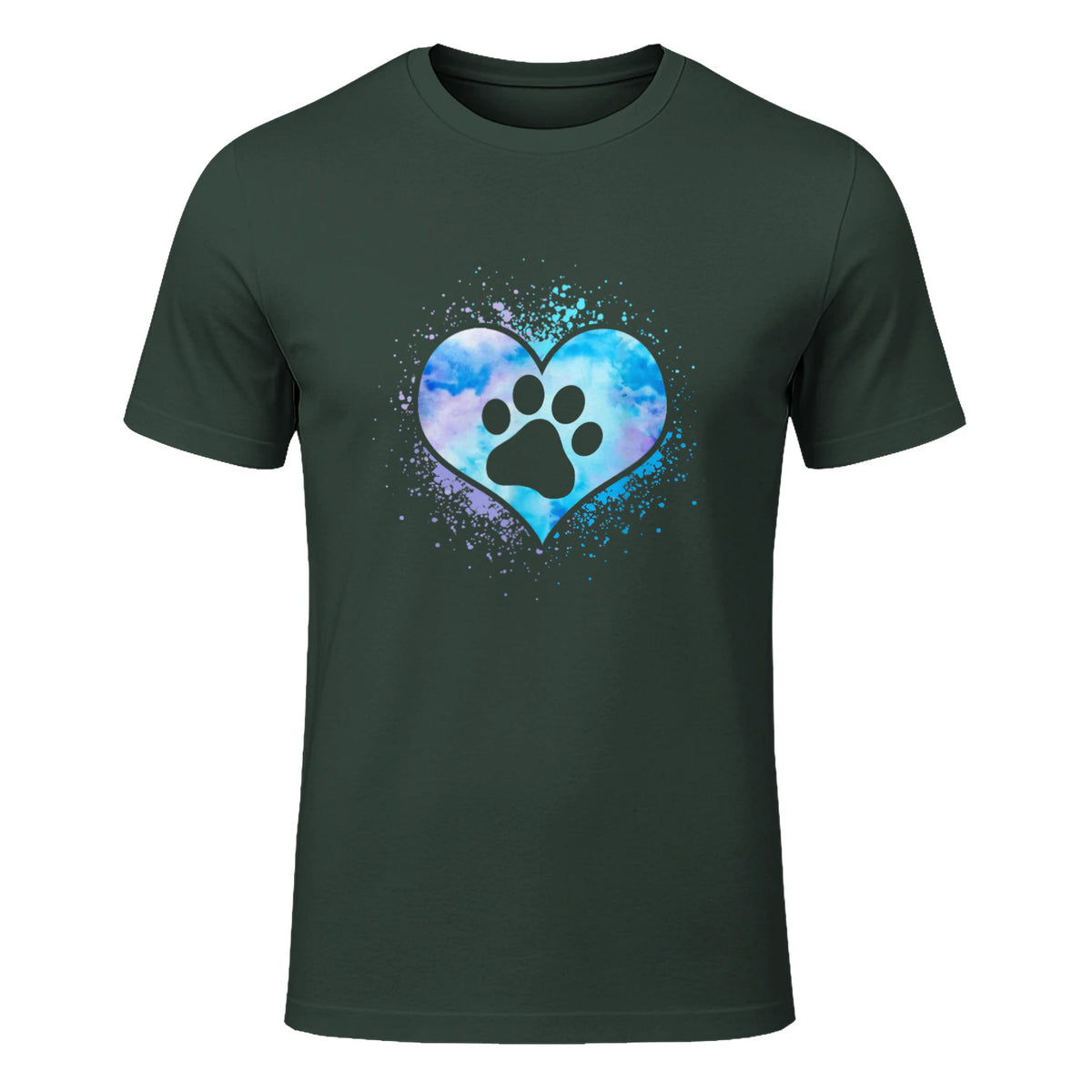 chien patte dans le coeur chien amoureux animal de compagnie in Forest Green - front view