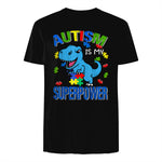 Kids Autism Awareness is My Superpower Boys in Black - back view
