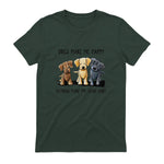 Dogs Makes Me Happy Humans Make My Head Hurt T-Shirt in Forest Green - back view