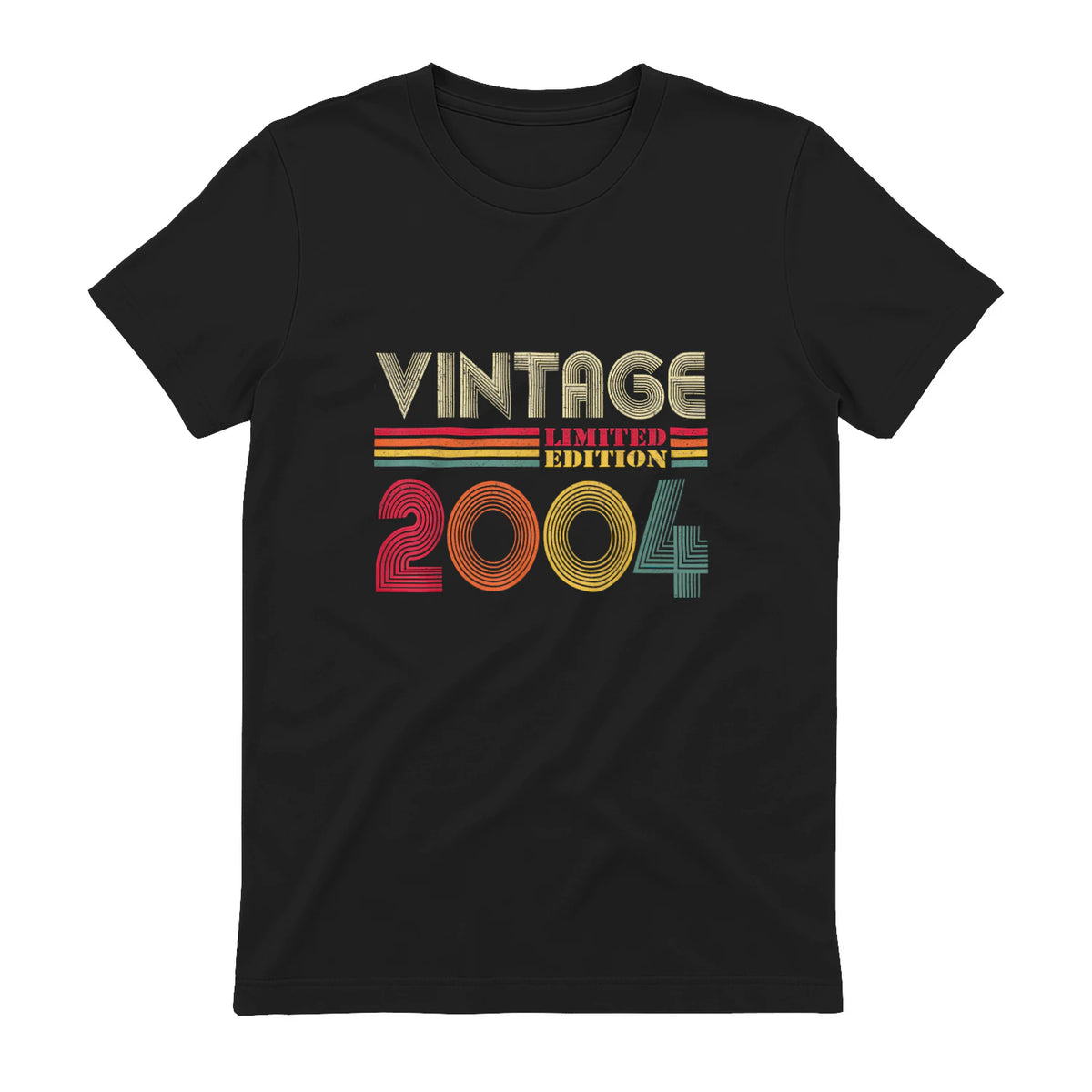Vintage Twentieth Birthday Gift T-Shirt in Black - back view