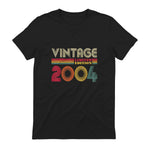 Vintage Twentieth Birthday Gift T-Shirt in Black - back view